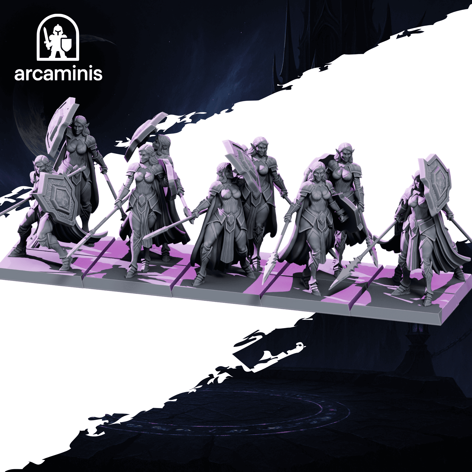 Female Dark Elf Spear & Shield Unit  #4