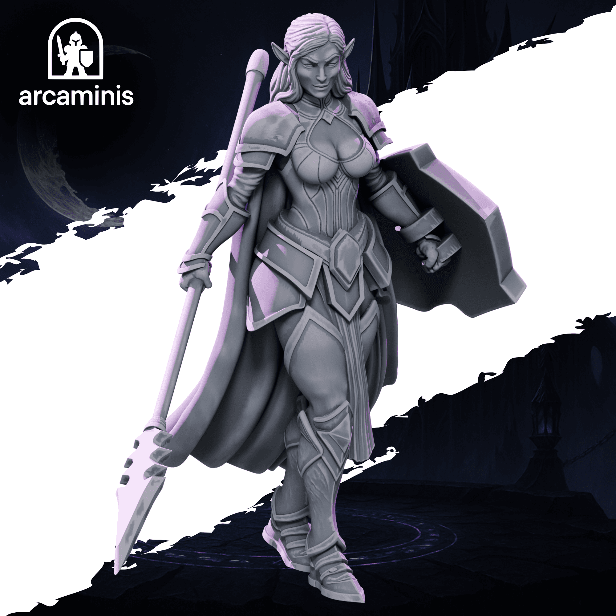 Female Dark Elf Spear & Shield Unit  #6