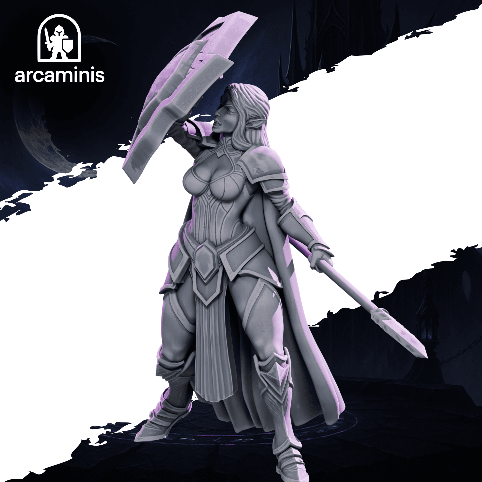 Female Dark Elf Spear & Shield Unit  #8