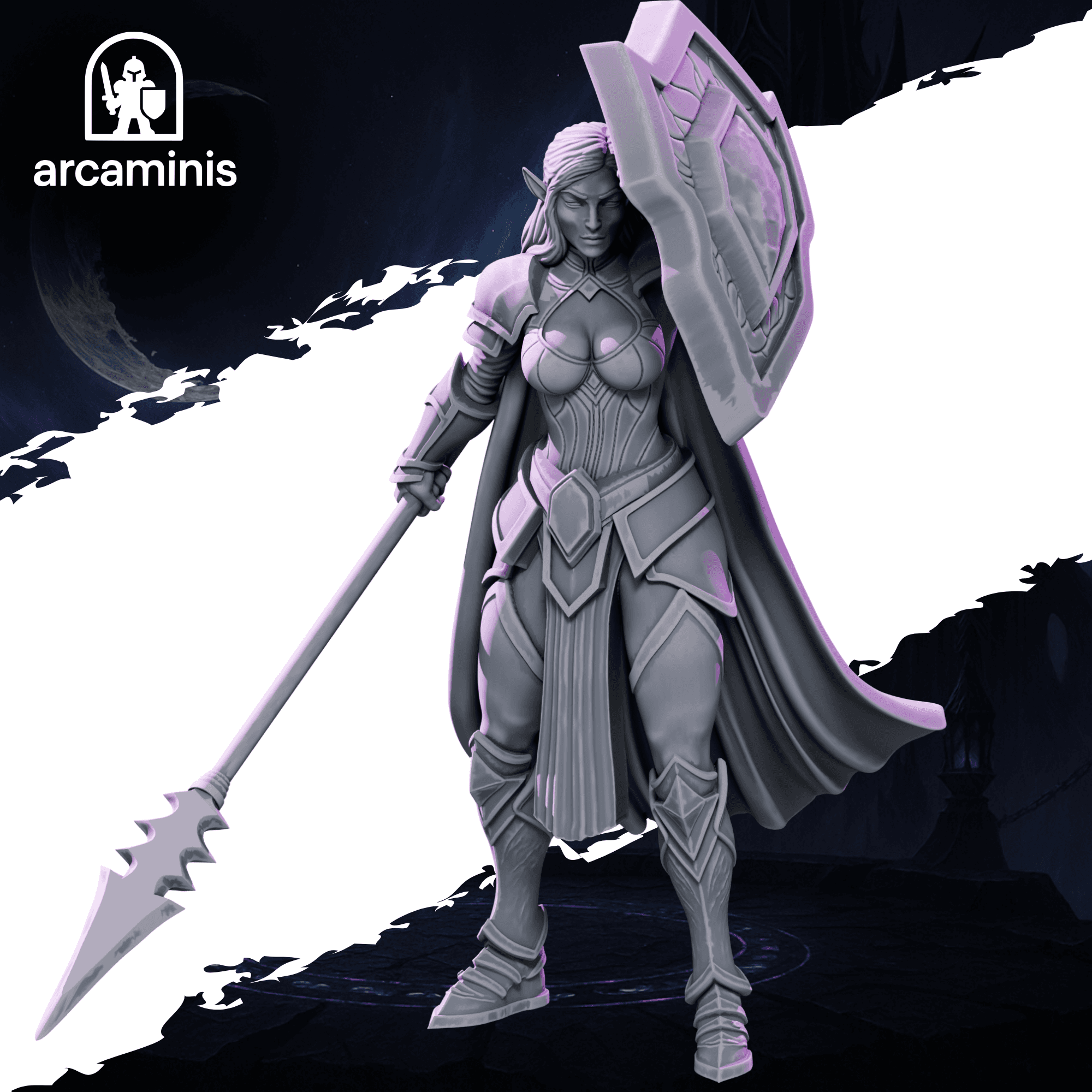 Female Dark Elf Spear & Shield Unit  #9