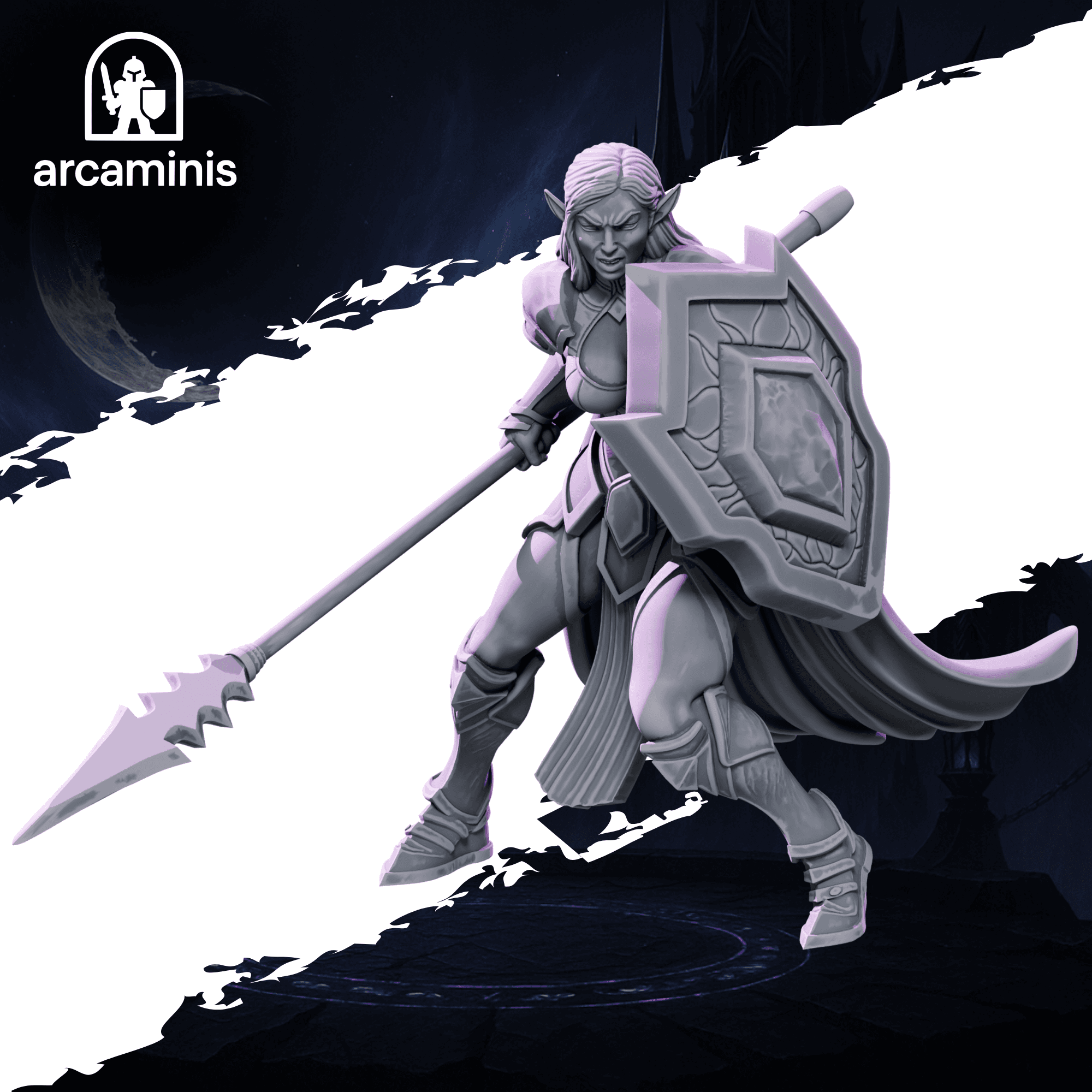 Female Dark Elf Spear & Shield Unit  #7