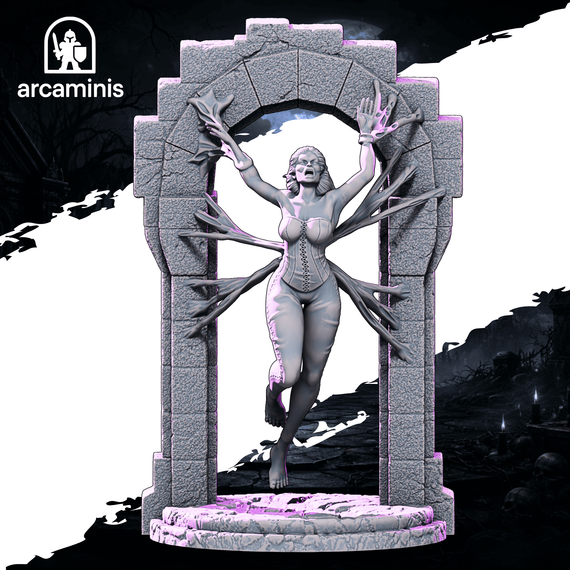Ashveil Riftbound Sister – Female Undead STL | 32mm 75mm 120mm Presupported Miniature