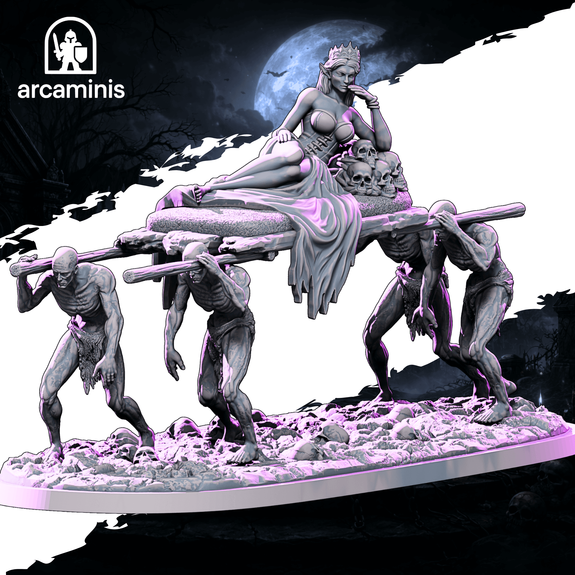 Ashveil High Matron – Female Undead STL | 32mm 75mm 120mm Presupported Miniature