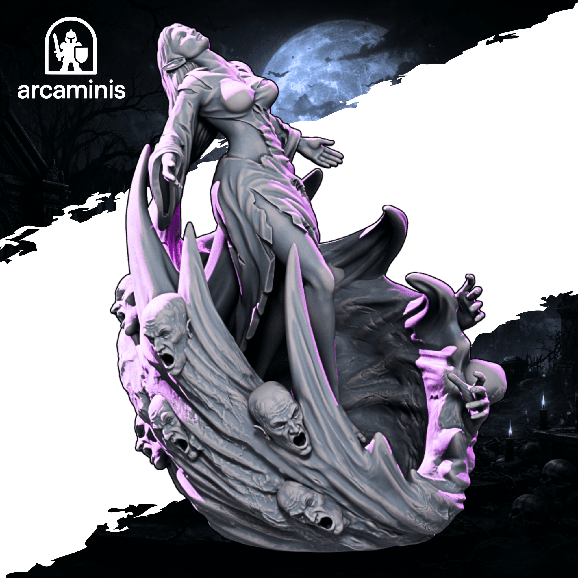 Ashveil Ravenne – Female Undead STL | 32mm 75mm 120mm Presupported Miniature